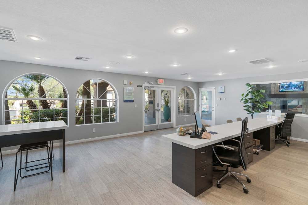 Bright office with large windows at Fairways on Green Valley in Henderson, Nevada