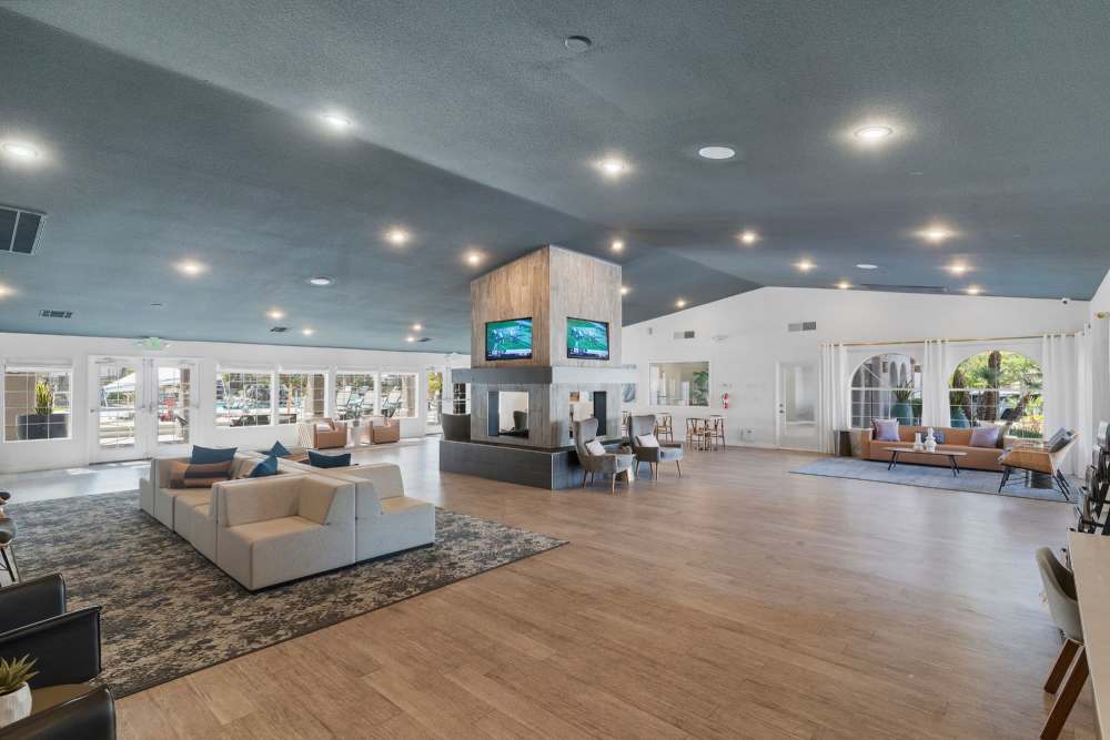 Clubhouse interior with dining area at Fairways on Green Valley in Henderson, Nevada
