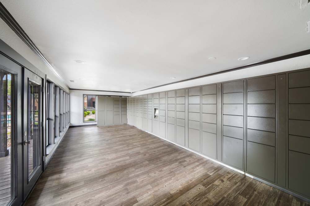 Package locker area at Avondale Parc at Bellmar in Dallas. TX