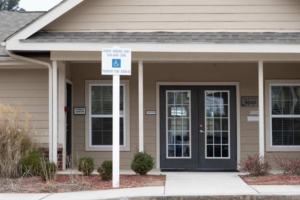 Entrance to the clubhouse at Hardin Terrace in Jefferson, Georgia