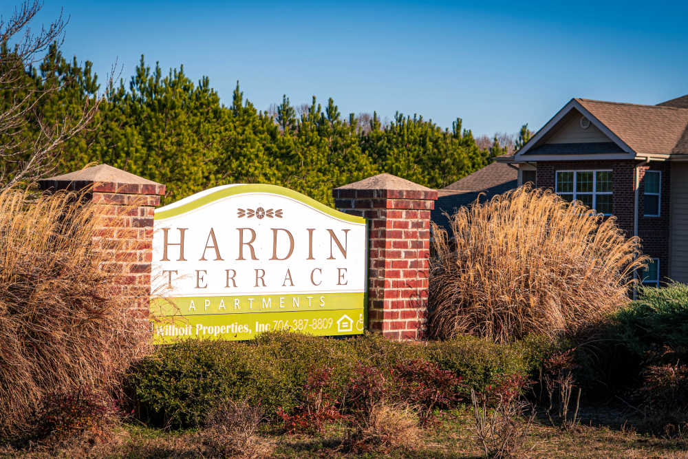 SIgnage at Hardin Terrace in Jefferson, Georgia