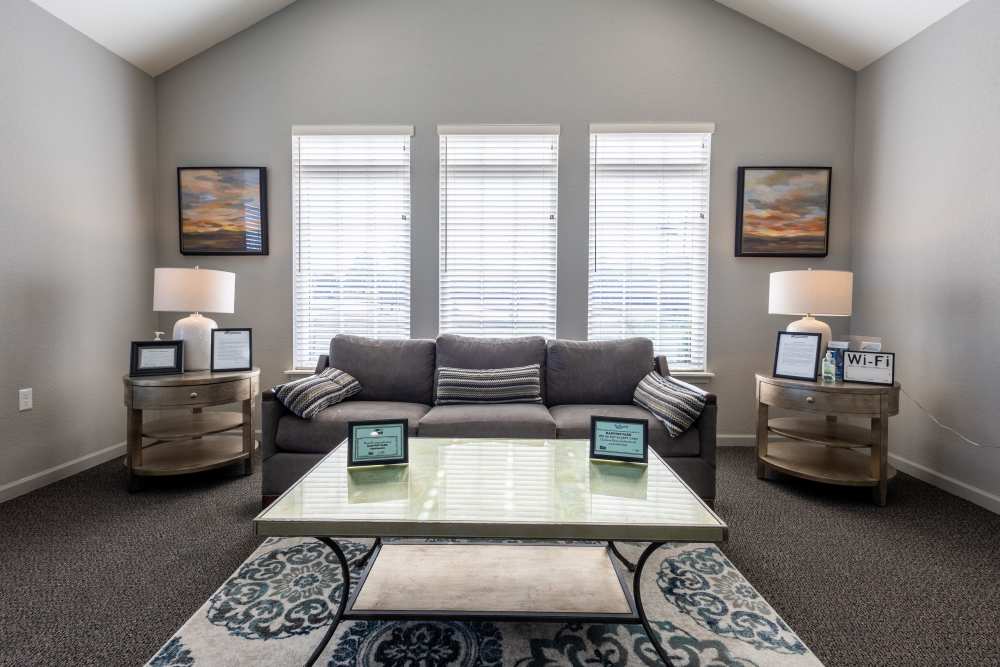 Living area of a clubhouse at Harvest Park in Pampa, Texas