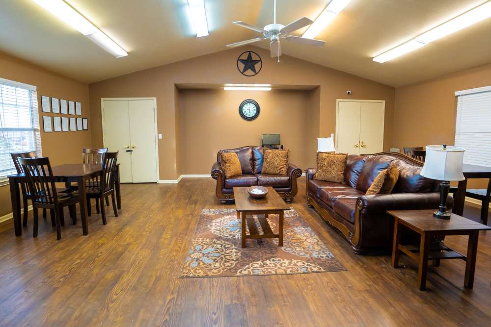 Seating in the clubhouse at Hillside in Minden, Louisiana