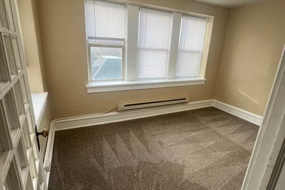 Bedroom view from entry at Westminster Apartments in Spokane, Washington