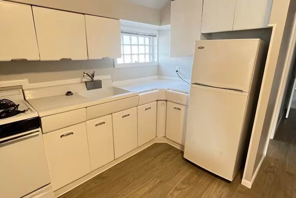 Spacious kitchen at Westminster Apartments in Spokane, Washington