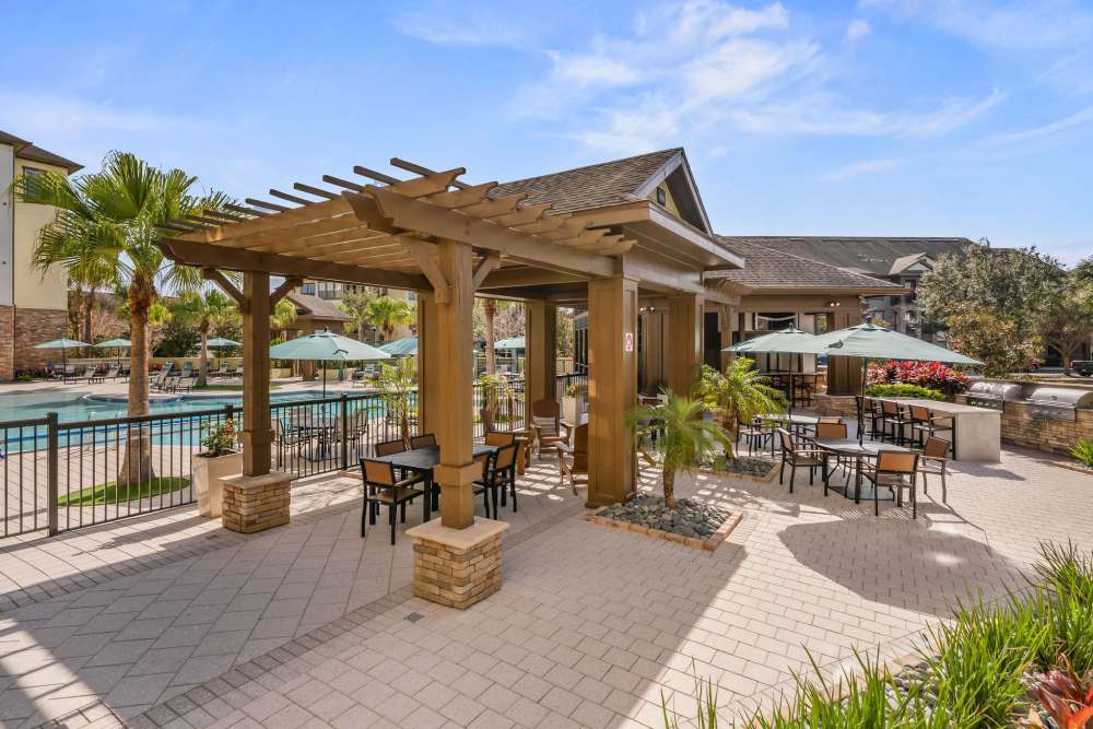 Outdoor grill area at Circa at Fishhawk Ranch in Lithia, Florida
