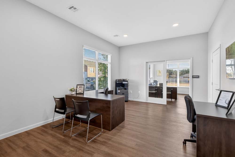 Leasing office reception area at Juniper Pointe in Kaufman, Texas