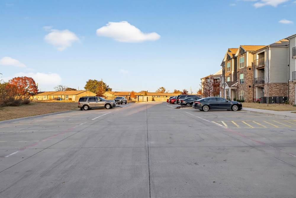 Road to apartment at Juniper Pointe in Kaufman, Texas