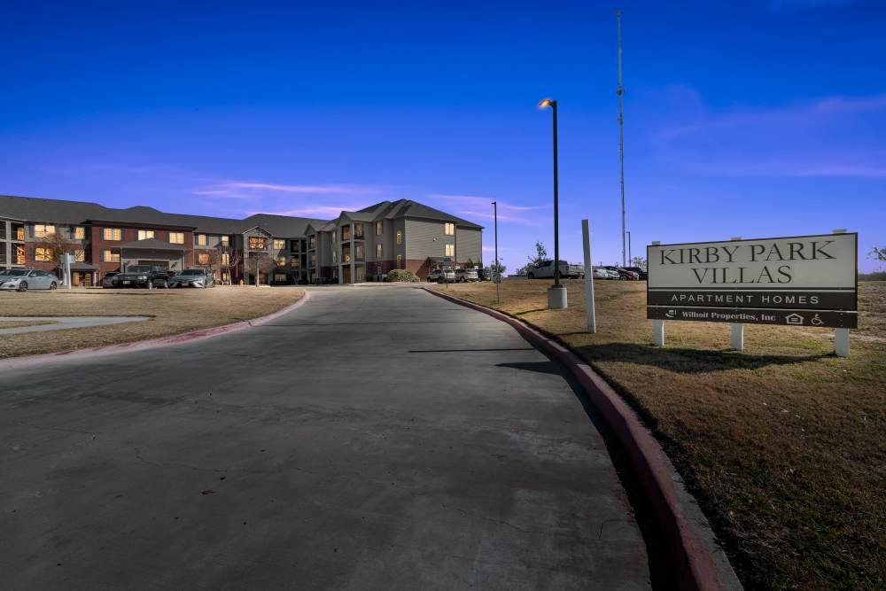 Community signage at Kirby Park in San Angelo, Texas