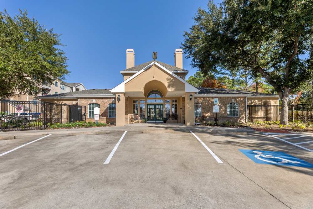 Leasing office exterior at Knightsbridge in Humble, Texas