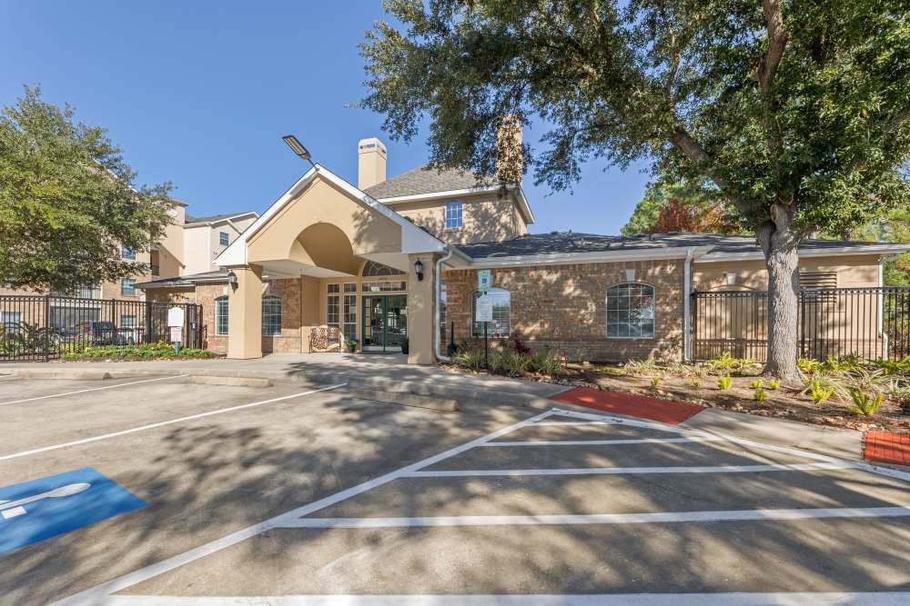 Parking outside of Knightsbridge in Humble, Texas