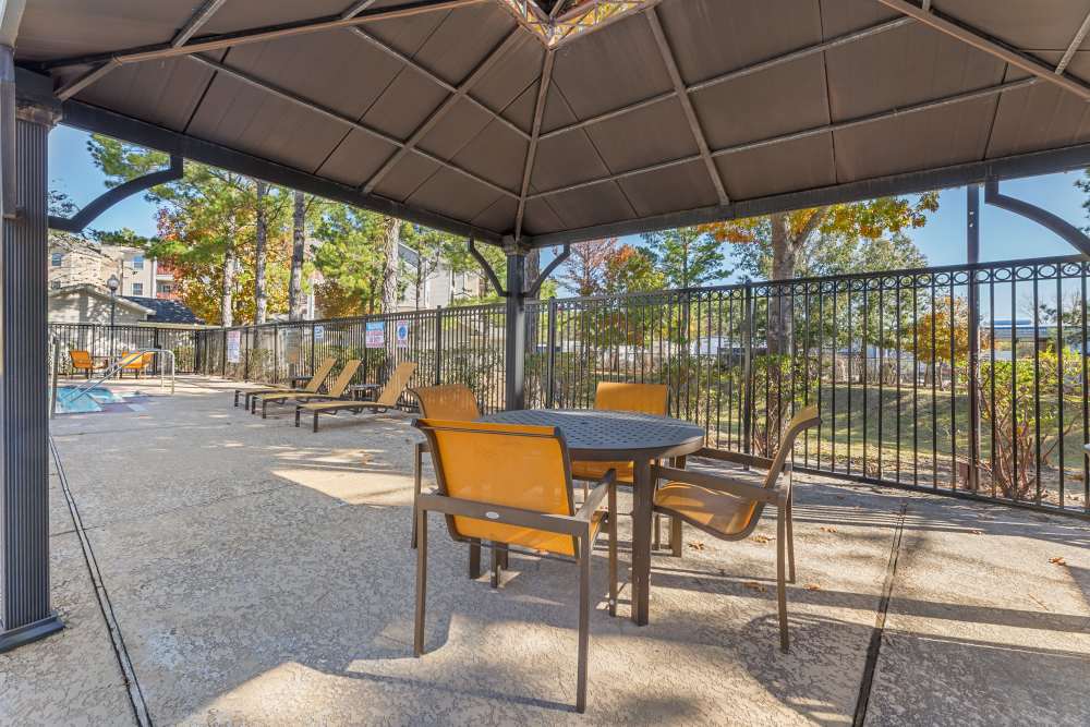 Picnic table outside at Knightsbridge in Humble, Texas