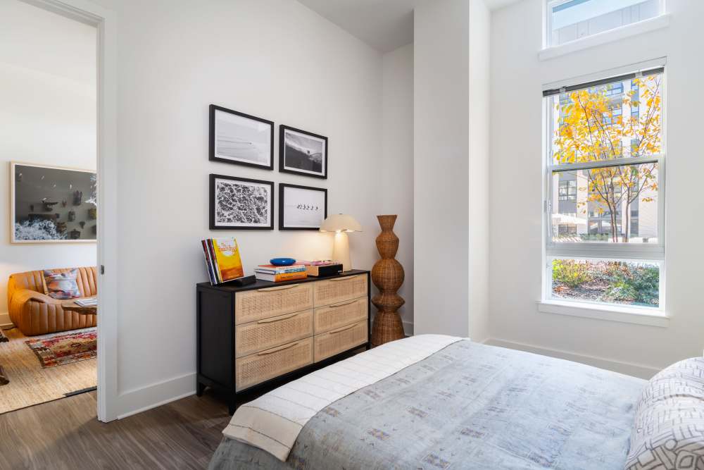 Bedroom at St. Albans Lofts in Raleigh, North Carolina