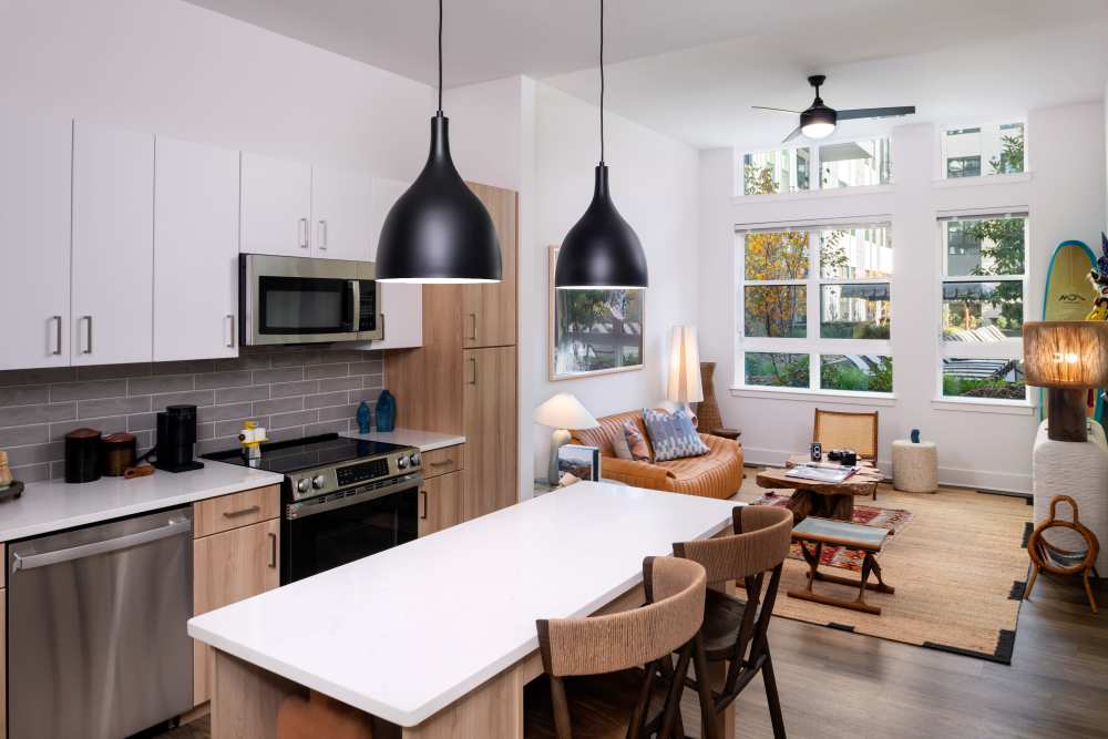 Open-concept living spaces at St. Albans Lofts in Raleigh, North Carolina