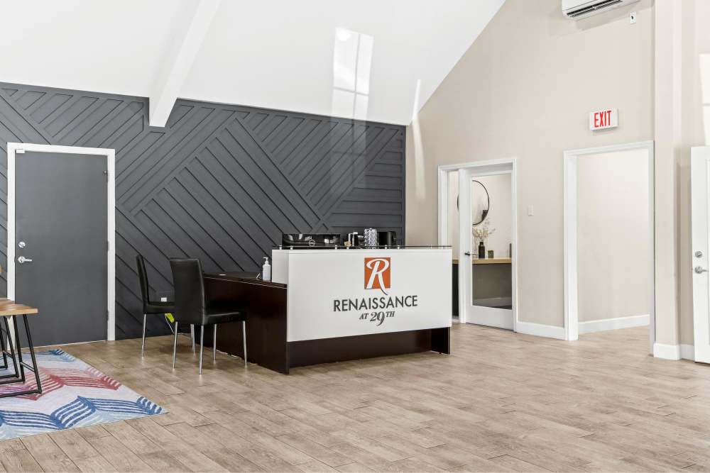 Leasing desk at Renaissance at 29th Apartments in Vancouver, Washington