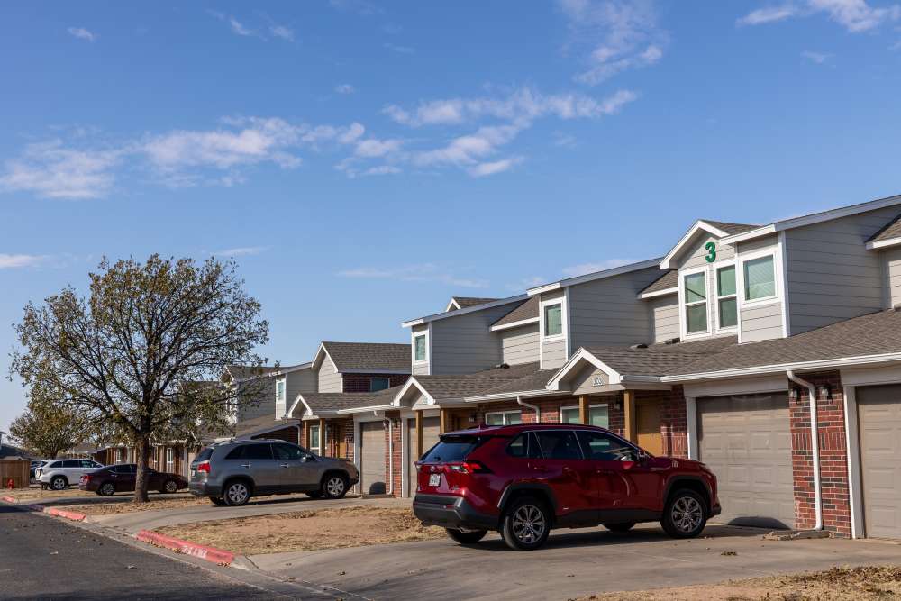 Community parking areas at North Grand Villas in Amarillo,Texas