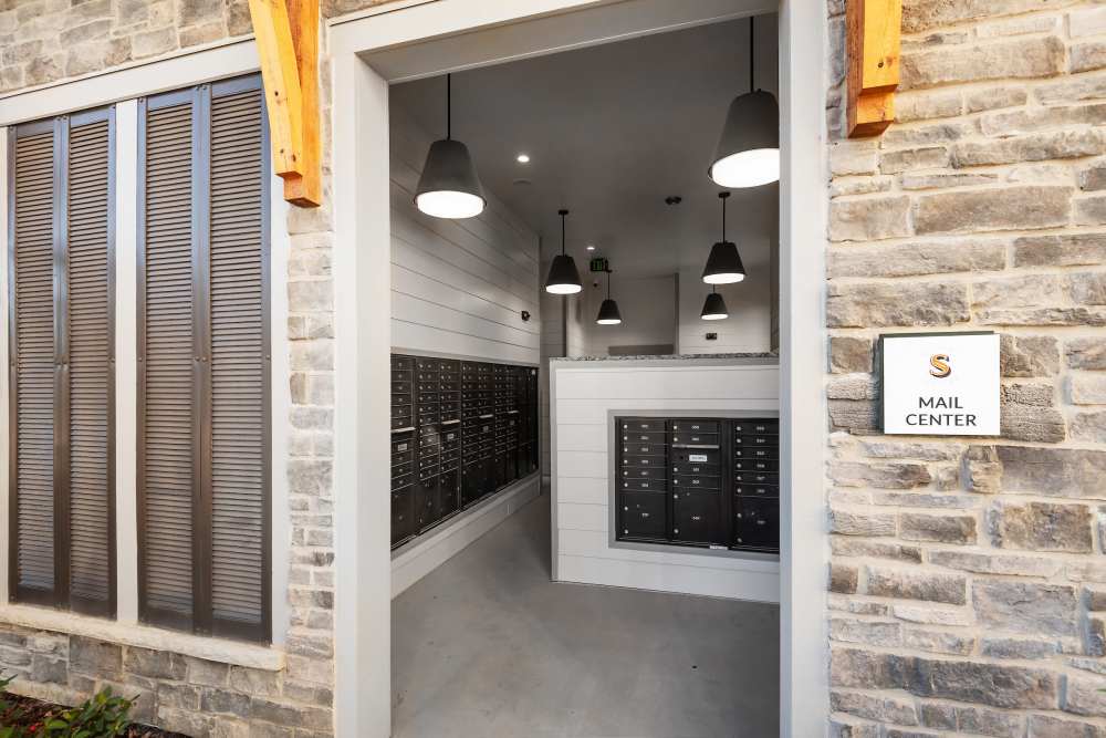 Package lockers at Statler McCain's Station in Gallatin, Tennessee