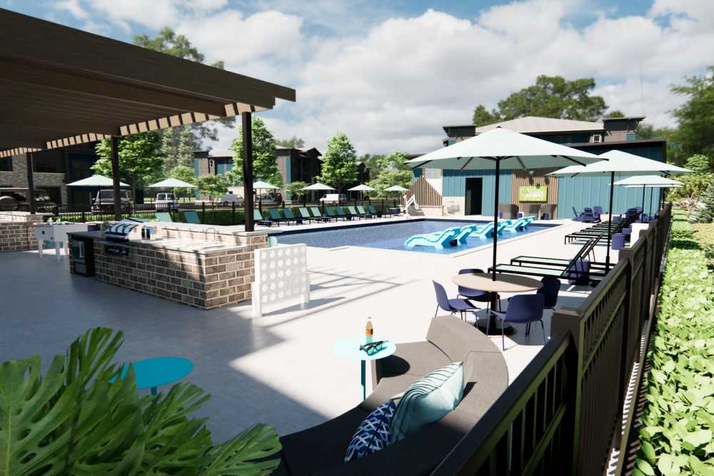 fenced pool at Cypress Point in Mooresville, North Carolina