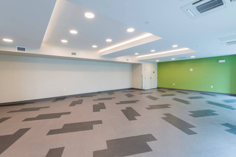 Community Yoga room at Island Parkside in Lawrence, Massachusetts
