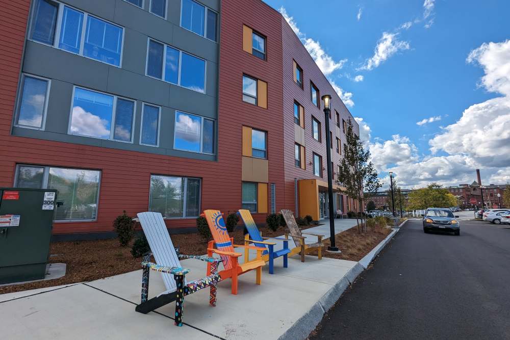 Front entrance  atIsland Parkside in Lawrence, Massachusetts