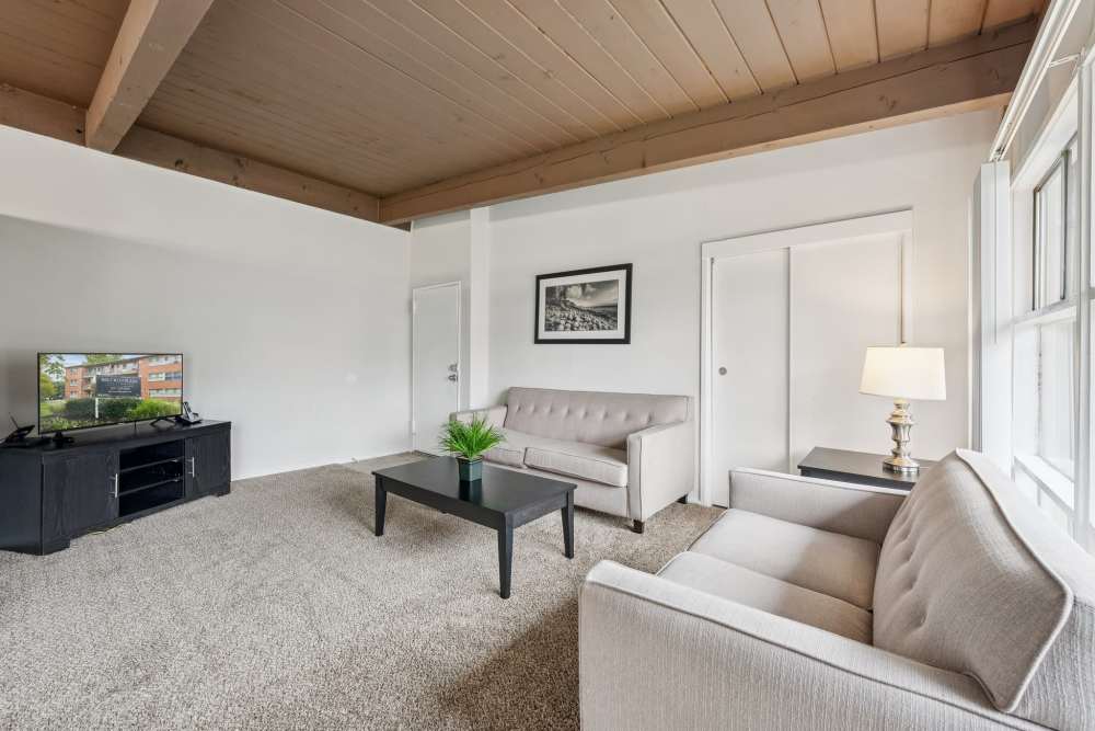 Living room at Belcrest Plaza in Hyattsville, Maryland