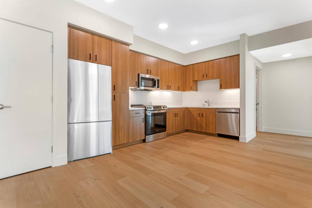 Resident exercising with a kettlebell at The Millton in Redwood City, California