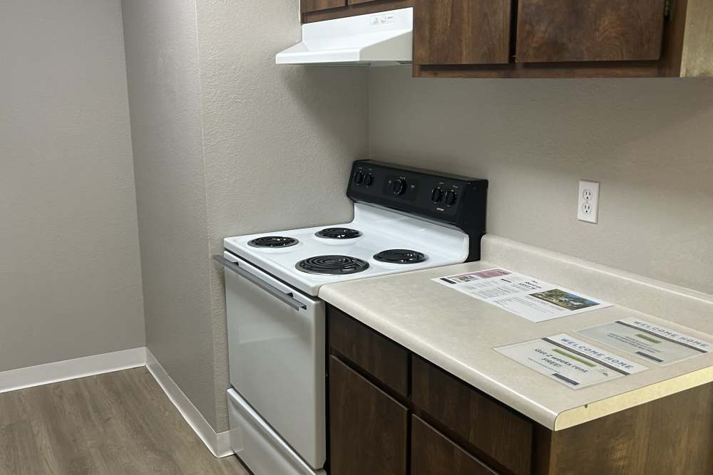 Kitchen area at Glenbrook Apartments in Chico, California