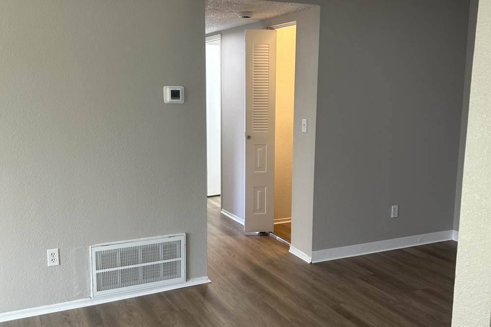 Wooden area of Room at Glenbrook Apartments in Chico, California