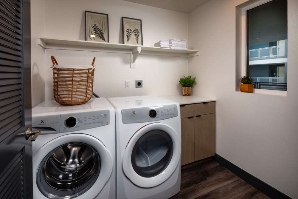 Laundry area at Haven Apartments in Los Angeles, California