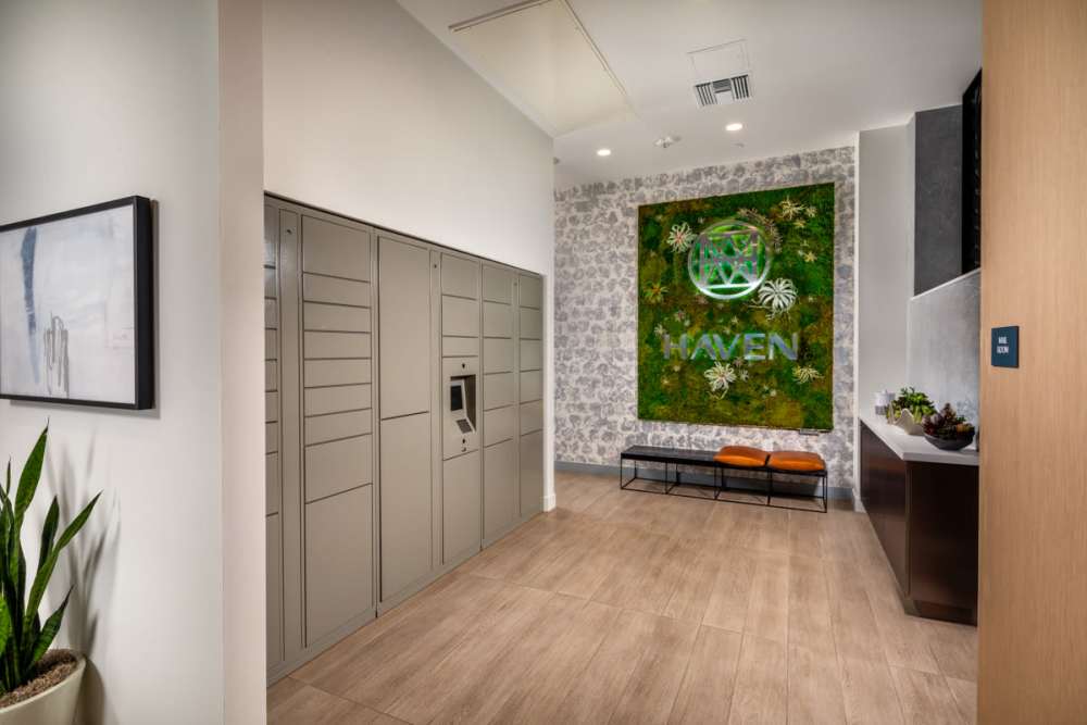Parcel and package room at Haven Apartments in Los Angeles, California