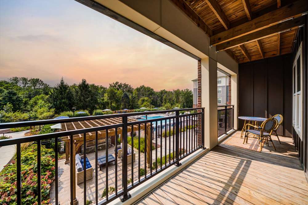 Private balcony at J Creekside at Exton in Exton, Pennsylvania