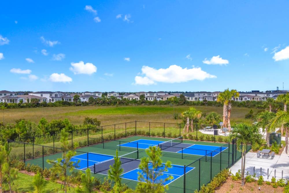 Aerial View of Pickleball Courts at BB Living at Lakewood Ranch in Lakewood Ranch, Florida