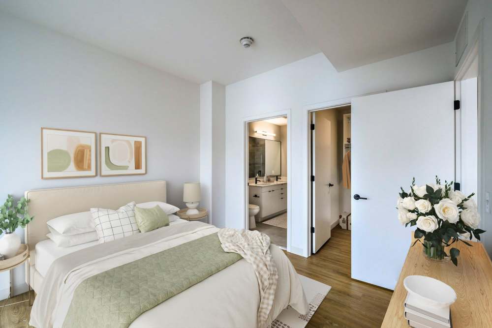 Furnished bedroom at Crosby Hill in Wilmington, Delaware