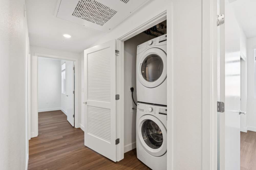In-unit washer and dryer at Crescent Apartments in Roseville, California