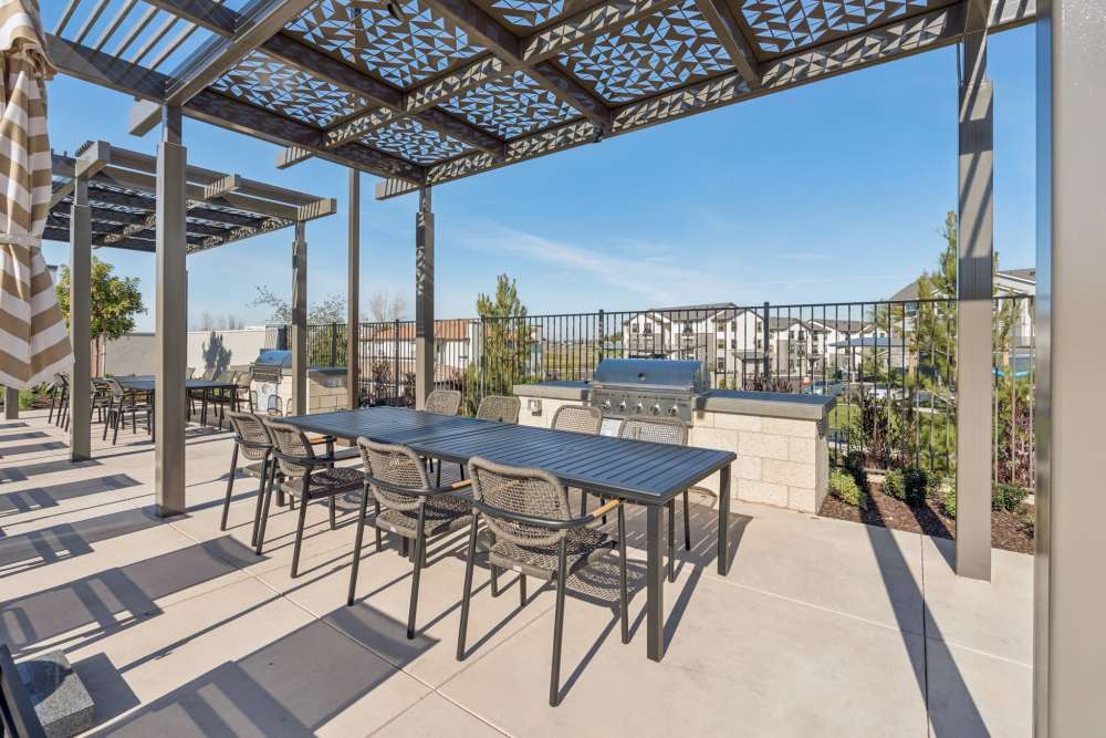 Pool area at Crescent Apartments in Roseville, California