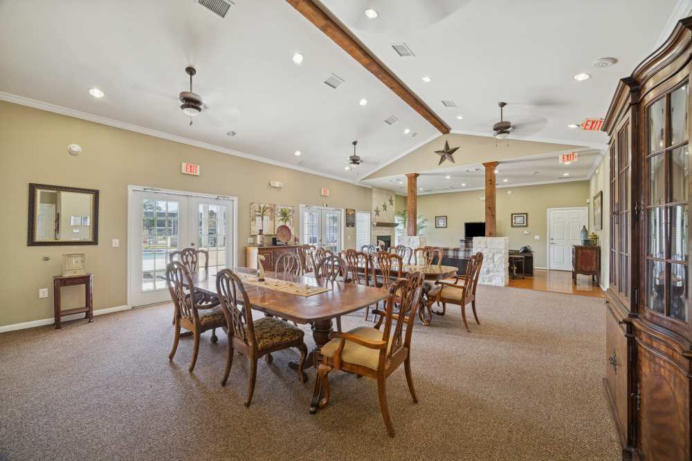 Community dining area at Palm Garden in Orange, Texas