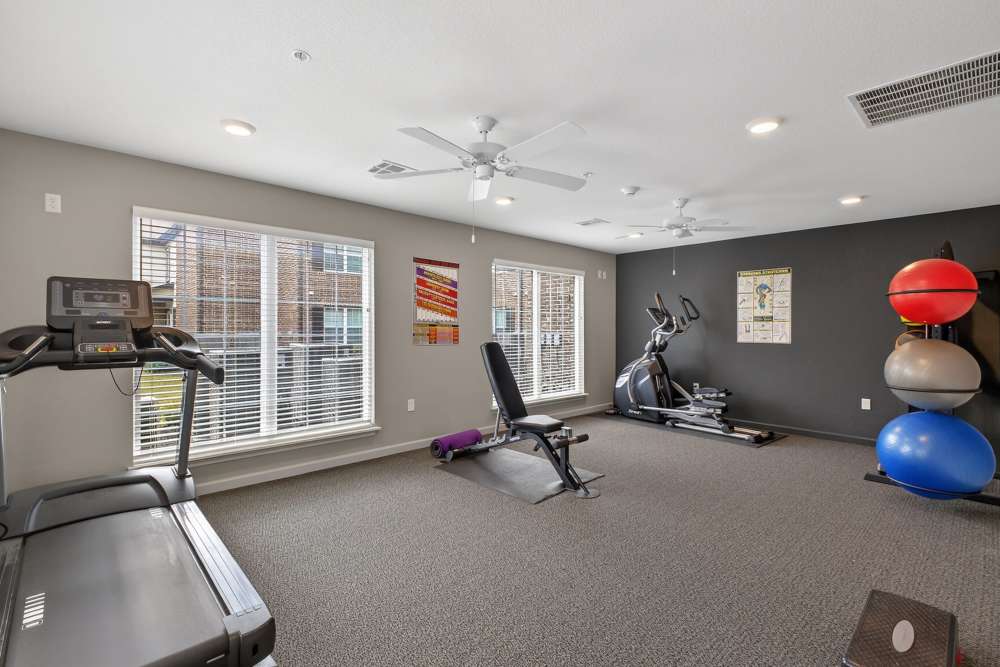 Fitness center at Hill Court Villas in Granbury,Texas