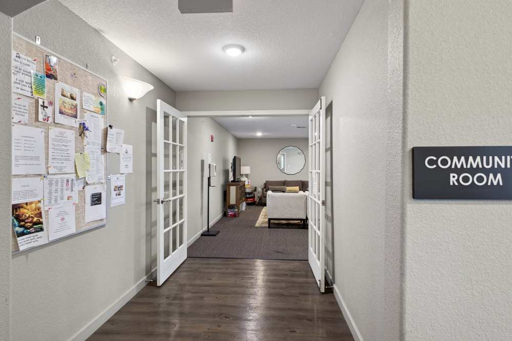 Clubhouse with a hallway at Hill Court Villas in Granbury,Texas