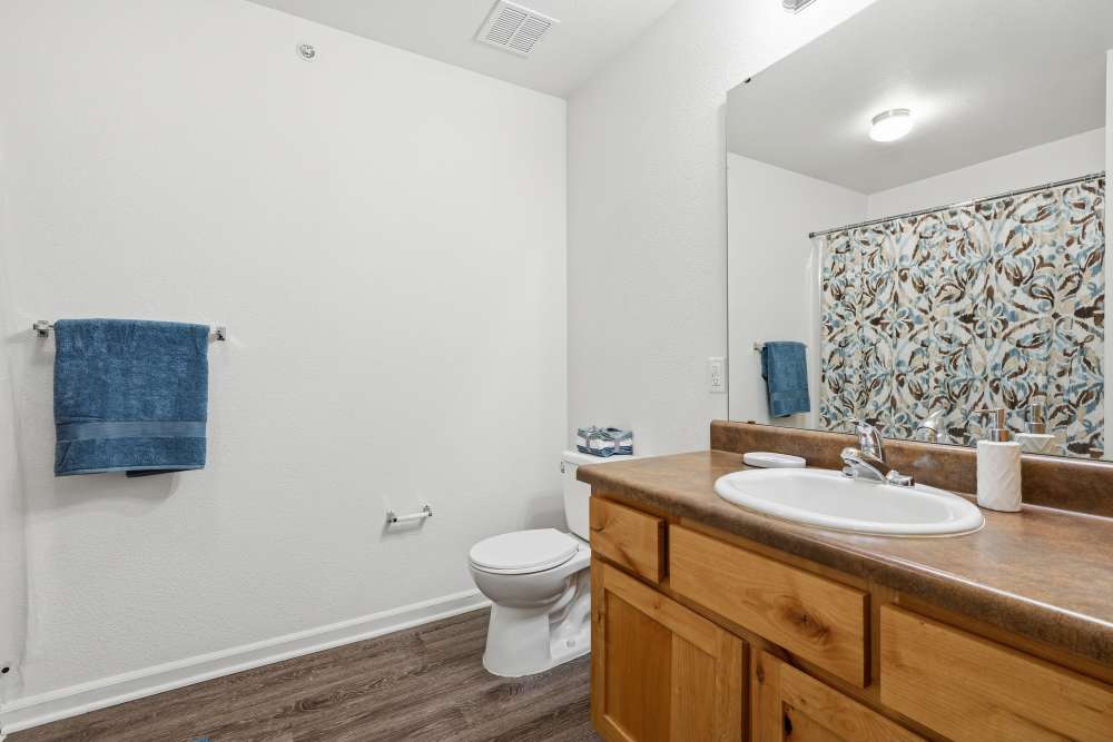 Bright bathroom at Riverside Park in Early, Texas