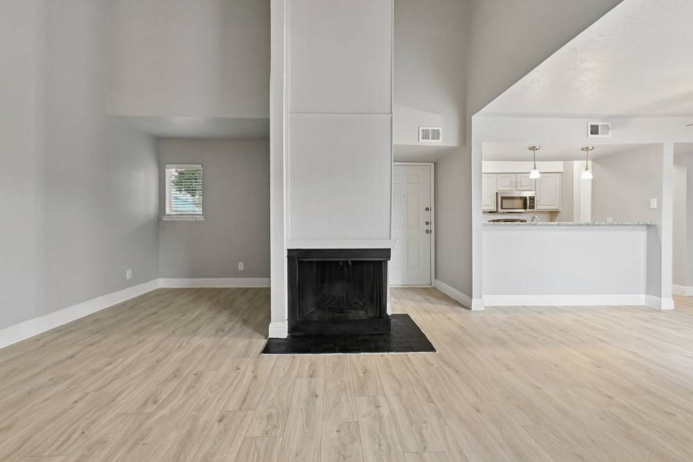 Fireplace in an apartment home at Avondale Parc at Bellmar in Dallas, Texas