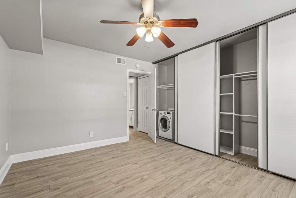 Unfurnished room with laundry machine at Aberdeen at Bellmar in Dallas, Texas