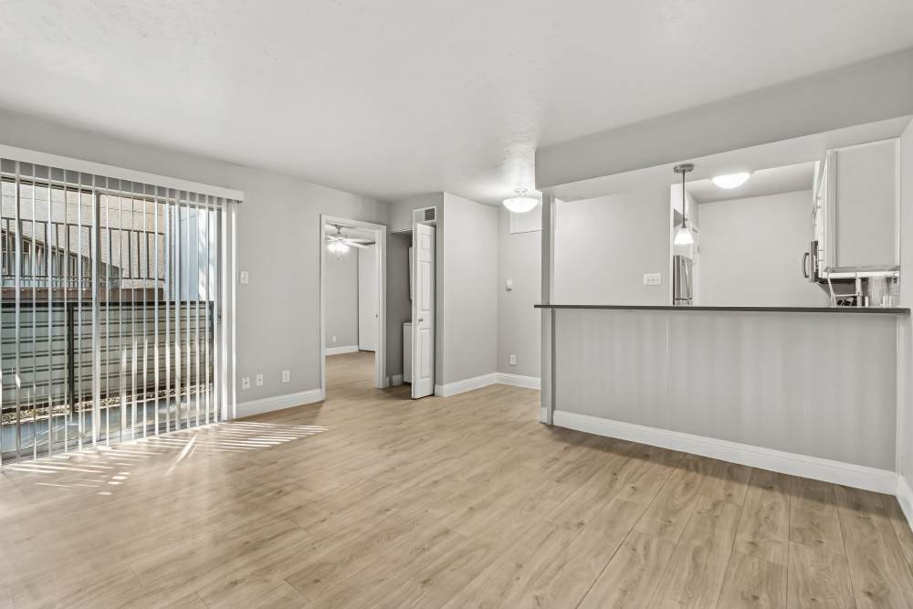 Spacious unfurnished living room at Aberdeen at Bellmar in Dallas, Texas