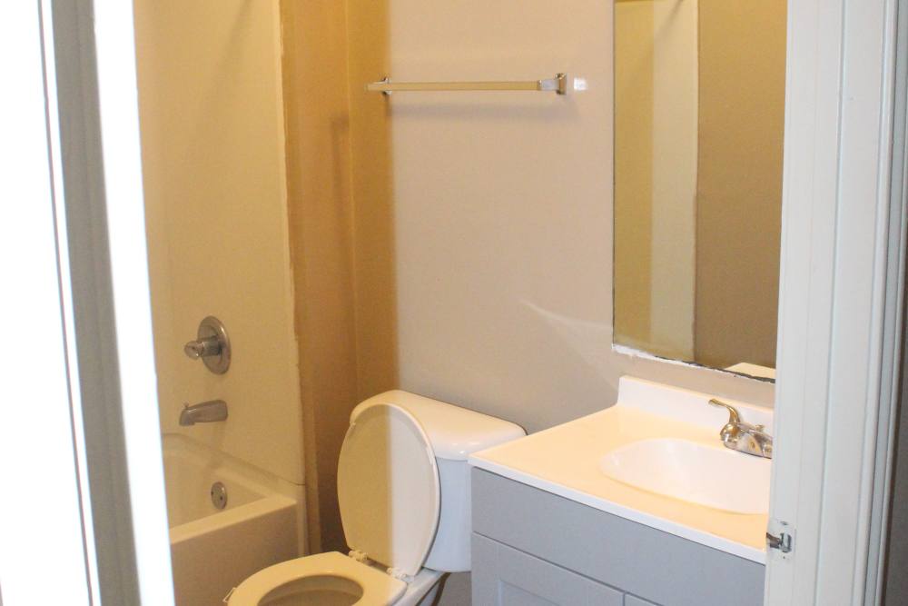 Bathroom with vanity mirror at Sawgrass Park in Gulfport,Mississippi 