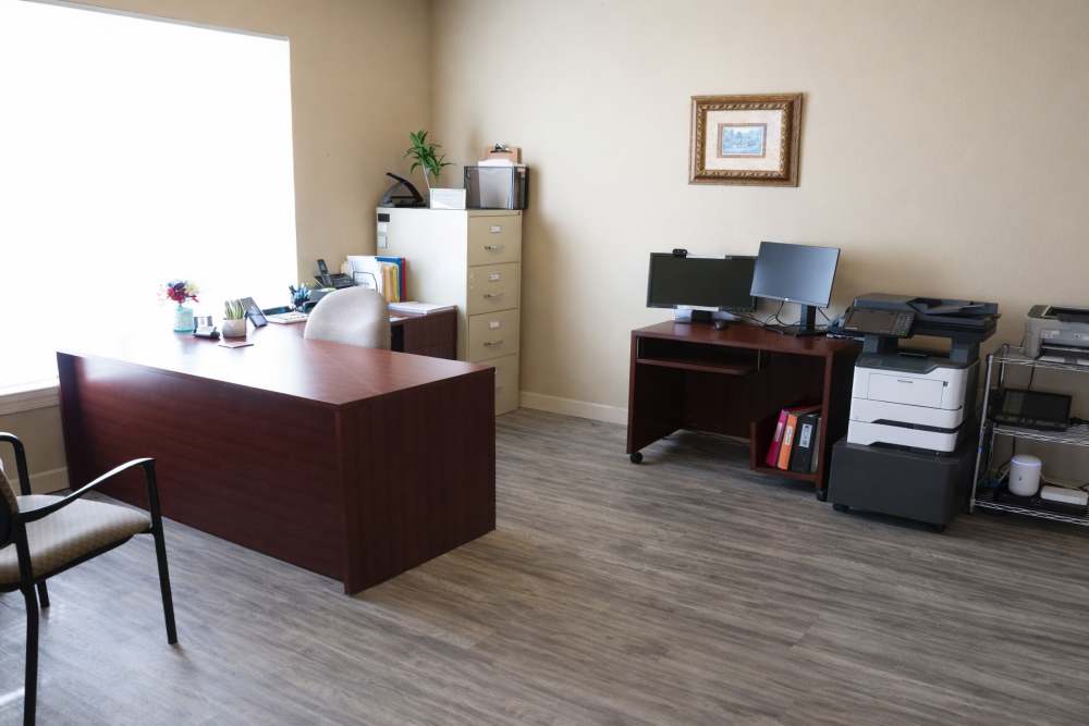 Leasing office reception at Stonebridge in Jacksonville, Illinois