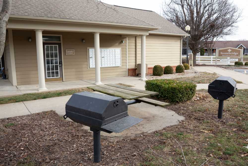 Barbeque area at Stonebridge in Jacksonville, Illinois