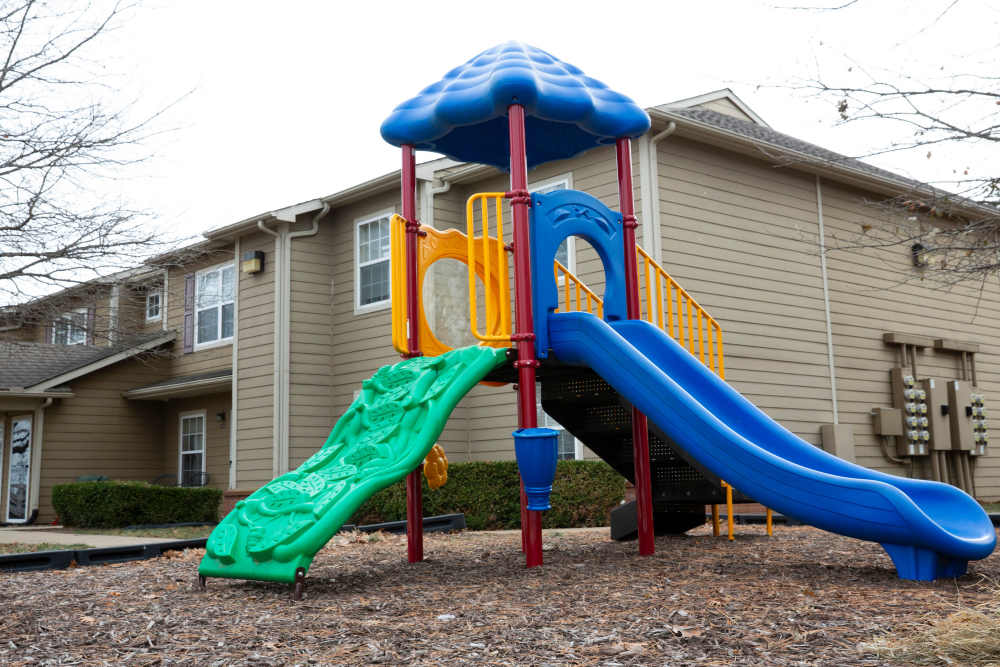 Playground with slide at Stonebridge in Jacksonville, Illinois