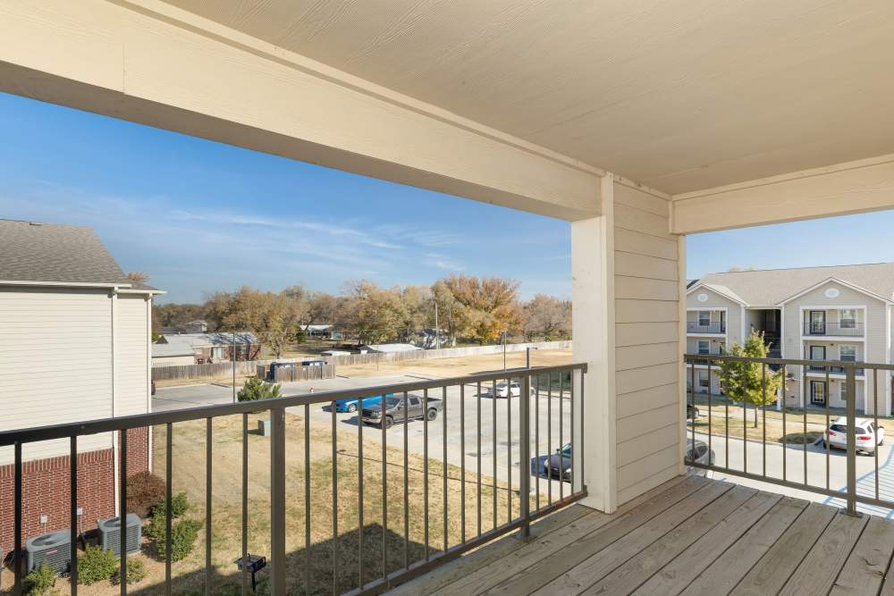 Apartment balcony at Sunnydale Pointe in Wichita, Kansas