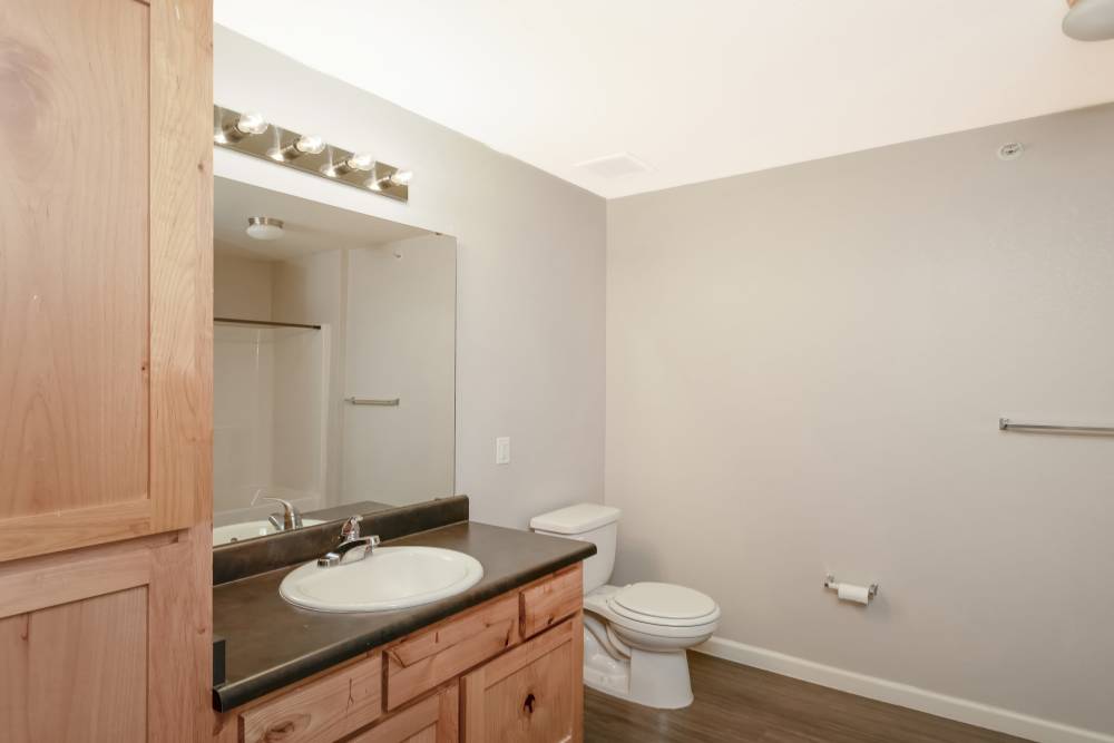 Double storage vanity at Sunnydale Pointe in Wichita, Kansas