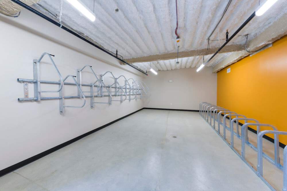 Bike storage at Island Parkside in Lawrence, Massachusetts