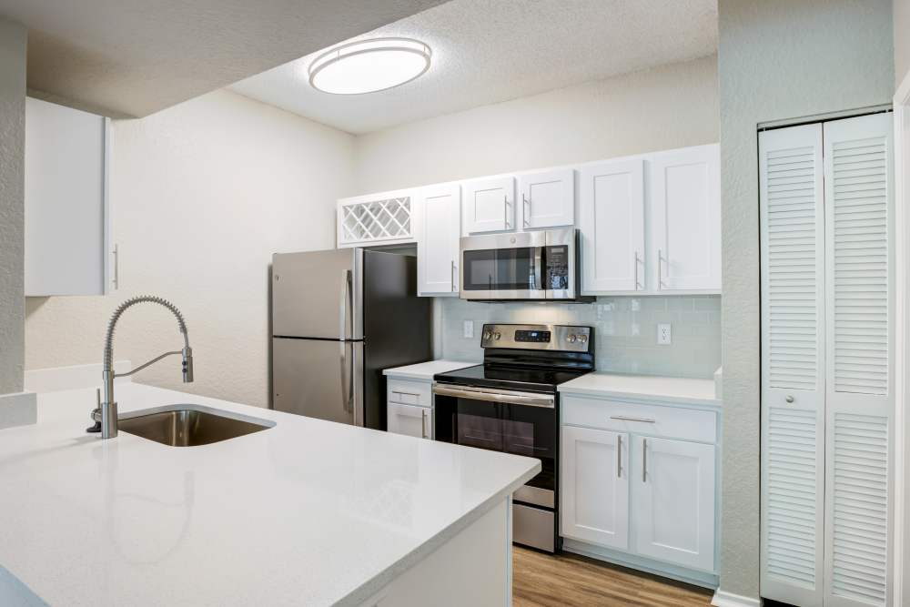 Stainless-steel appliances in kitchen at Dawson in Orlando, Florida